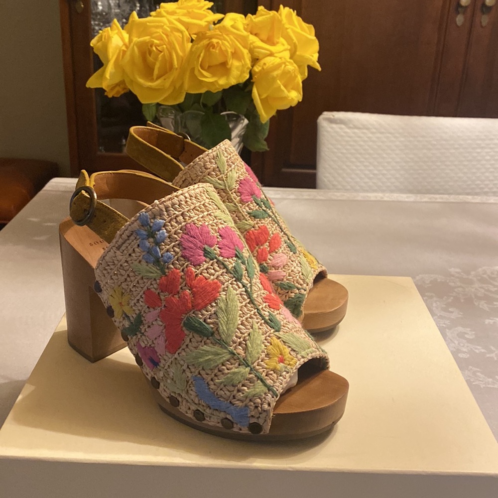 Sezane Multicolor Embroidered Platform Sandals - Picture 3 of 6